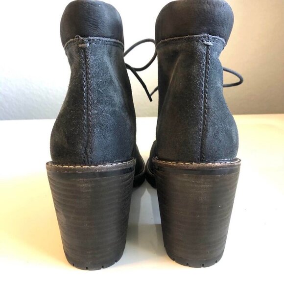 New DOLCE VITA Blue Suede Ankle Boots Lace-up Faux Shearling 11 MSRP $185 - Picture 4 of 7